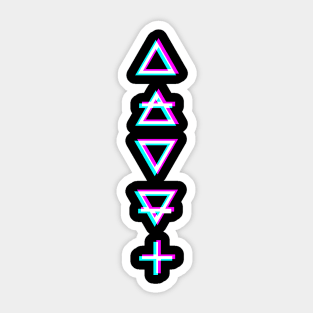 Glitched Alchemical Element Symbols Sticker